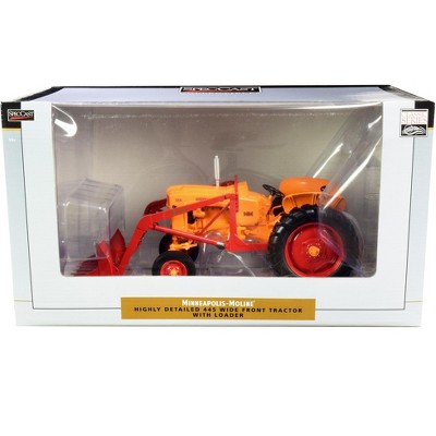 Minneapolis Moline 445 Wide Front Tractor with Loader Orange and Red "Classic Series" 1/16 Diecast Model by SpecCast