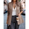 Women's Casual Business Open Front Long Sleeve Notch Lapel Office Blazer Jacket - 4 of 4