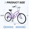 CAVINAS 26 Inch Cruiser Bike with Shimano 7-speed Shifter and Derailleur Design,Steel Bicycle with Front and Rear V Brakes,Purple - 2 of 4