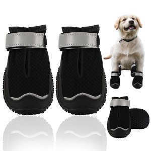 Unique Bargains Breathable Dog Shoes Dog Boots Paw Protectors 4 Pcs - 1 of 4