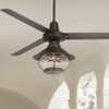 60" Casa Vieja Turbina DC Modern Indoor Outdoor Ceiling Fan with LED Light Remote Control Oil Rubbed Bronze Clear Glass Damp Rated for Patio Exterior - 2 of 4