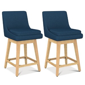 Vipbear Bar Stools Set of 2, Adjustable Barstools,Counter Height Stools with Back,Kitchen Island Stools,Modern Style, Black/White/Blue/Beige/Brown - 1 of 4