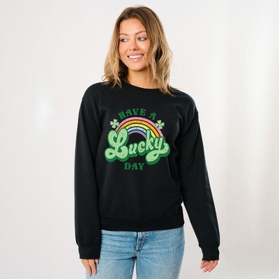 Simply Sage Market Women's Graphic Sweatshirt Lucky Day Rainbow