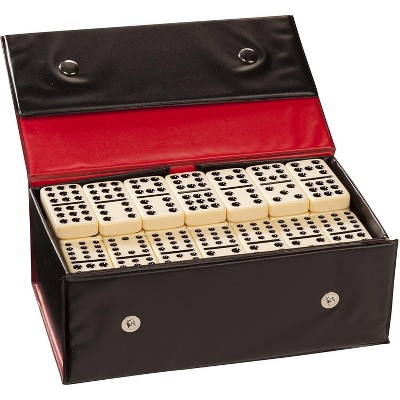 WE Games Double Twelve Dominoes - Ivory Colored Tiles, Thick Size