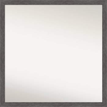28" x 28" Non-Beveled Pinstripe Plank Gray Thin Wall Mirror - Amanti Art