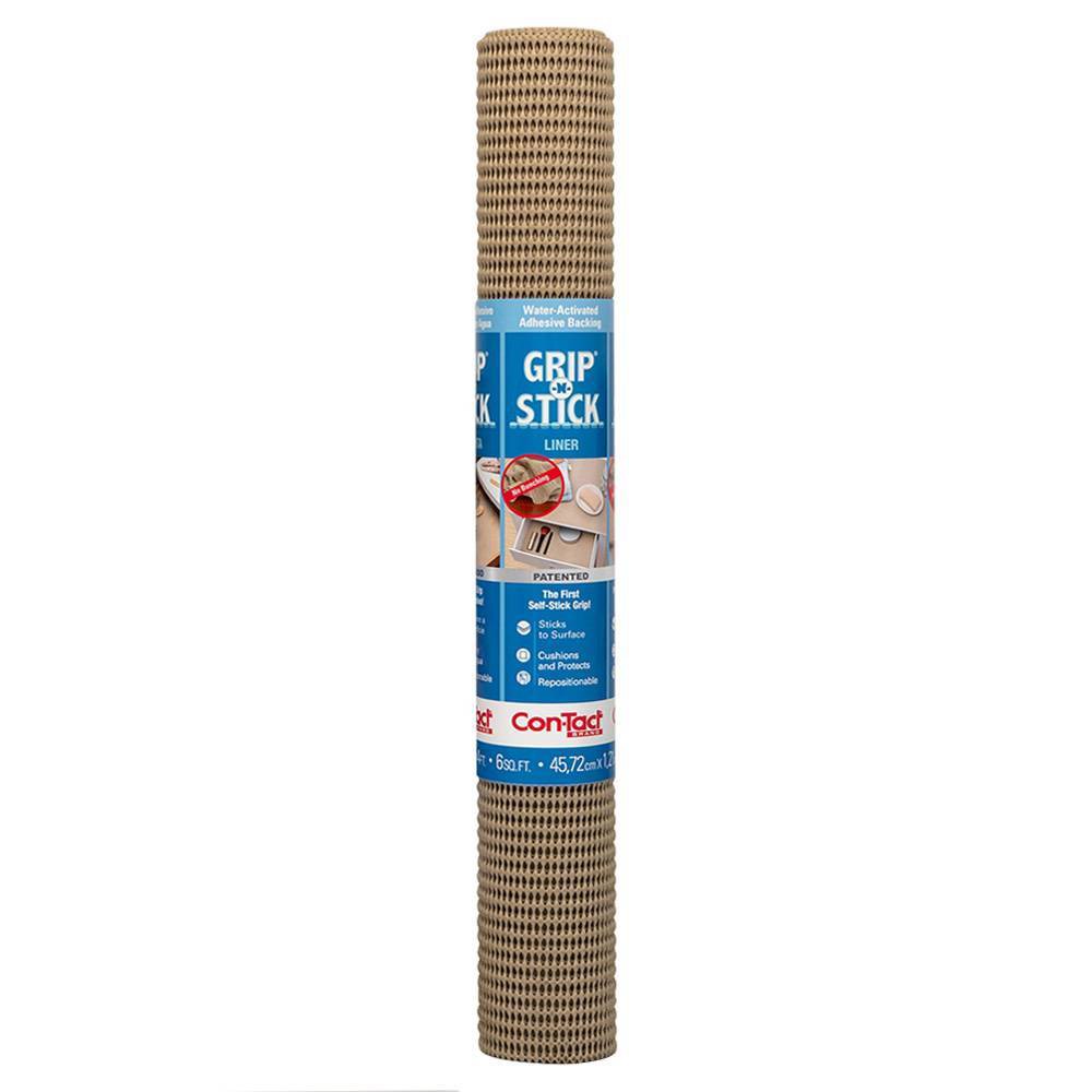 Con-Tact 18"x4' Shelf Liner Grip-N-Stick Taupe