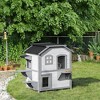 Ridstar Outdoor Double-Layer Cat House with Escape Door-White - 3 of 4