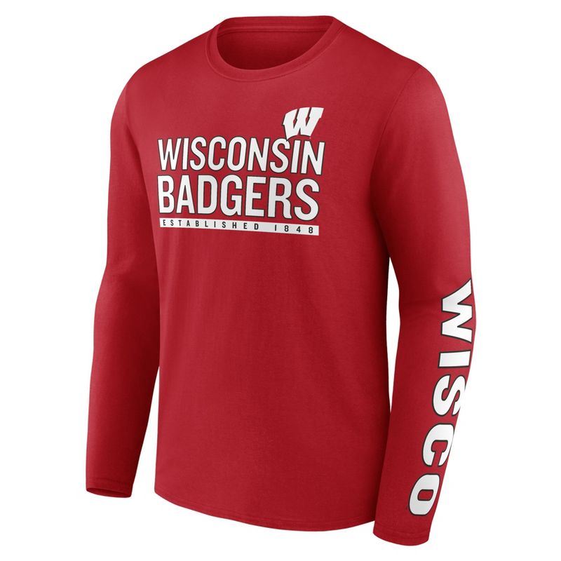 NCAA Wisconsin Badgers Men&#39;s Chase Long Sleeve T-Shirt, 2 of 4