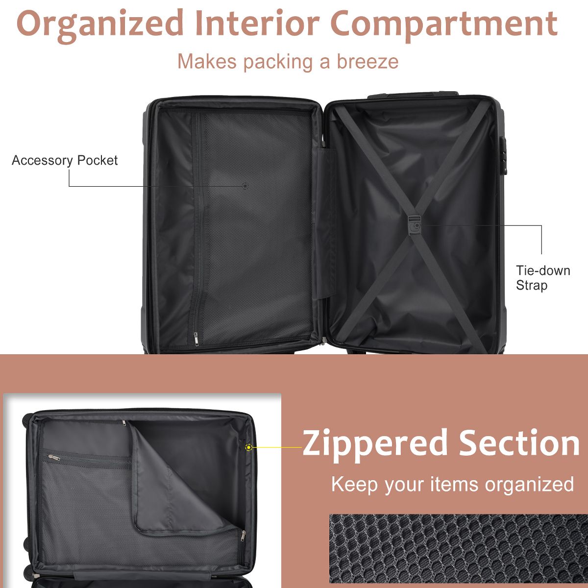 Polibi 28" Expandable Hardshell Checked Luggage - thumbnail 10