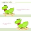 2-in-1 Plush Ride-On Toys Stroller Rocking Dinosaur with Wheels and Nursery Song-3irtyhousy - 2 of 4