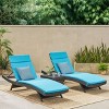 GDFStudio Olivia Outdoor Wicker 3 Piece Armless Folding Chaise Lounge Chat Set with Cushions - 2 of 4
