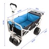 SEVOBAL Utility Storage Cart Garden Flower Cart With Green Canvas Bag For Easy Transportation Of Firewood, Green, 44.40"*20.40"*41.30" - 3 of 4