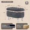 Airsurfer 29.5'' Storage Benches, End of Bed Bench with Button-Tufted, Window Bench with Fringe, Footboard Bench for Bedroom,Entryway,Cloakroom - 3 of 4