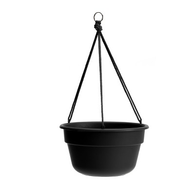 Bloem 12" Dura Cotta Round Resin Self-Watering Hanging Basket Planter with Macrame Cord