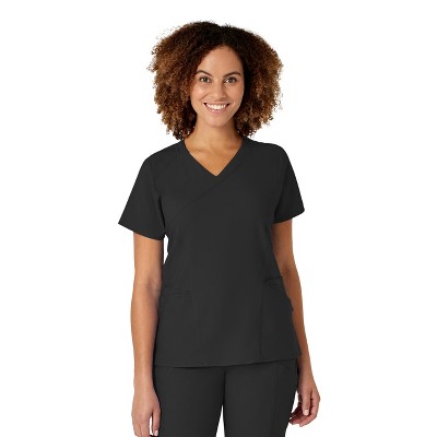 Wink W123 Women's Mock Wrap Scrub Top