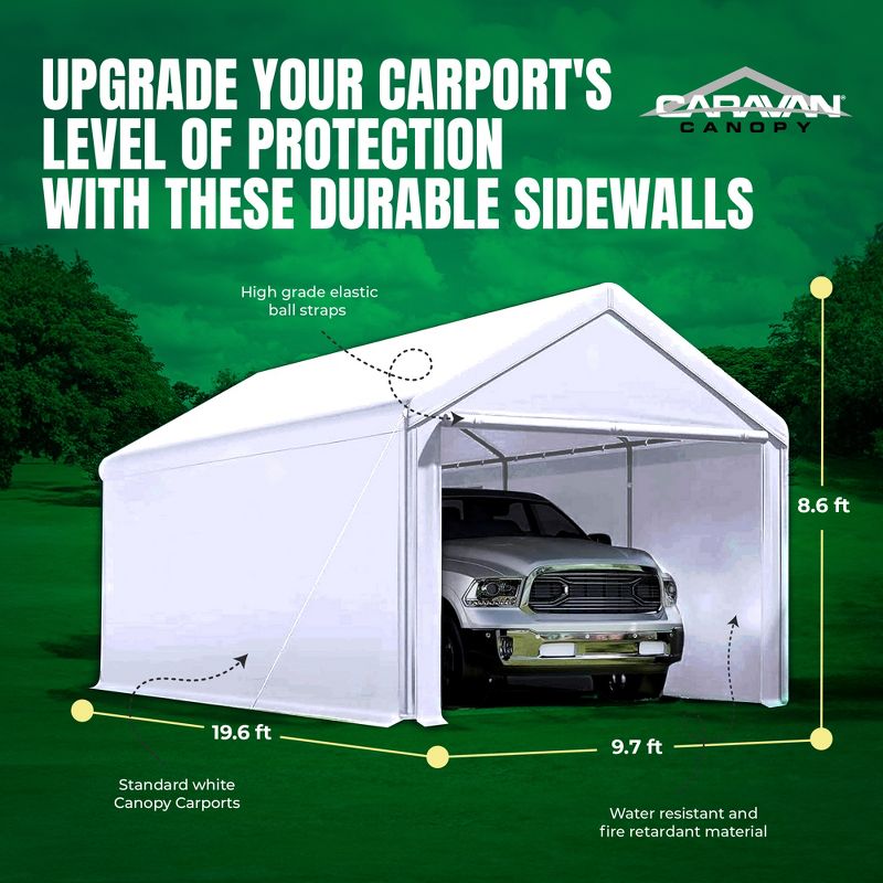 Caravan Canopy Domain 10' x 20' Straight Leg Canopy Tent Set, Sidewalls Only, 3 of 7