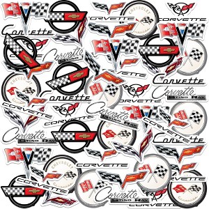 Chevrolet Corvette 50ct Vinyl Large Deluxe Stickers Variety Pack - 1 of 4