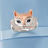 Ross-Simons Two-Tone Sterling Silver Fox Ring With Sapphire and Diamond Accents - 4 of 4