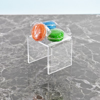 Clear Acrylic 2" Square Pedestal Display Riser, 4-Pack