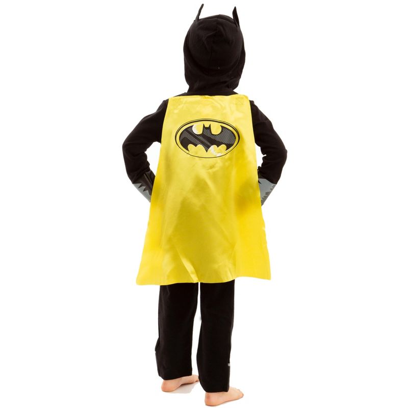 WARNER BROS Justice League Batman Baby Zip Up Cosplay Costume Coverall and Cape Newborn to Little Kid , 3 of 8