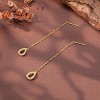 S925 Sterling Silver Threader Earrings for Women Dainty Long Chain Ear Line with Cubic Zirconia Elegant Dangle Tassel Earrings - 3 of 4