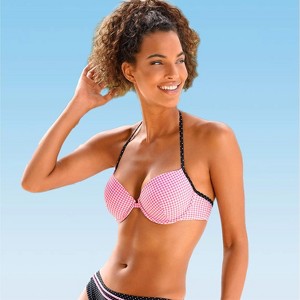 Women's Gingham Push Up Bikini Swimsuit Top Bra Sizing - LASCANA - 1 of 4