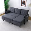 Lyngins Reversible L-Shaped Sofa, Chaise Sectional Sofa with Storage – Cotton-Linen Upholstered Couch for Living Room, Offices & Apartments - 3 of 4