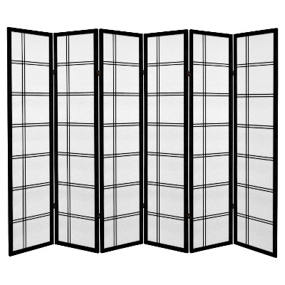 Oriental Furniture 6 Ft. Tall Canvas Double Cross Room Divider - Black ...