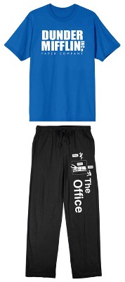 The Office Dunder Mifflin Men's Short Sleeve Shirt & Sleep Pants Set ...