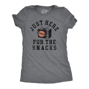 Womens Funny T Shirts Just Here For The Snacks Sarcastic Football Tee For Ladies - Crazy Dog Women's T Shirt - 1 of 4