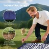 NAYSAYE Outdoor Rug Reversible Waterproof Plastic Straw Mat 9' x 18' with Carry Bag for Patio Lounge, Blue and White - 4 of 4
