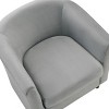 SEVOBAL Accent Chairs Chenille Barrel Armchair Modern Side Chair Swivel Accent Chair with Ottoman Set for Room, Gray, 26.8"*24.4"*26.6" - 4 of 4