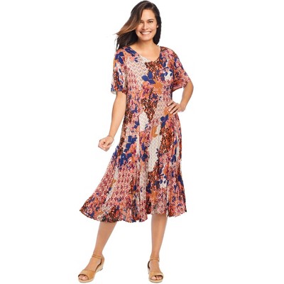 Woman Within Short Crinkle Dress