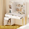 Makeup Vanity with Led Lighted Mirror & Power Outlet, 3 Lighting Modes, Vanity Desk with Acrylic Tabletop White - 2 of 4