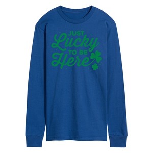 Men's - Instant Message - Just Lucky To Be Here Long Sleeve Graphic T-Shirt - 1 of 4