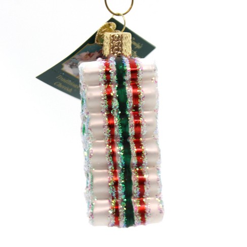 Holiday Ornament Ribbon Candy Glass Sweet Treats Old Fashion Hard