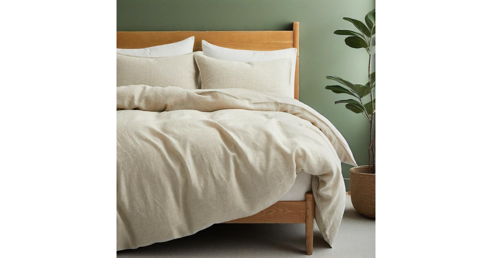 Peace Nest Linen Cotton Blend Duvet Cover Set, Durable, Breathable & Moisture-Wicking, 3 Piece Bedding Set with Pillow Shams