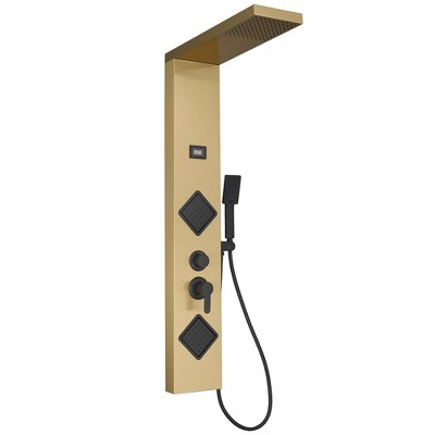 BWE 2 spray rain shower tower shower panel system with chrome nickel shower head and shower wand