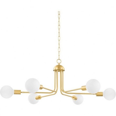 Blakely 46'' Aged Brass 6-Light Chandelier