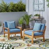 Christopher Knight Home Parma Outdoor Acacia Wood Club Chairs with Water-Resistant Cushions (Set of 2) - 2 of 4