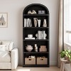 Arched Farmhouse Bookshelf, 71.65" Tall 5-Tier Storage, 50Lb/Shelf, Multi-Color - 4 of 4