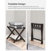 SONGMICS Bamboo Luggage Rack Foldable Suitcase Stand with Fabric Storage Shelf - 4 of 4
