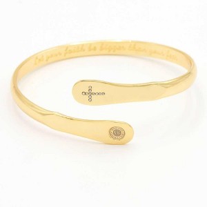 Hollywood Sensation Cross Bracelets, Engraved Bracelets Let your faith be bigger than your fear in Silver or Gold 9 Inches - 1 of 4