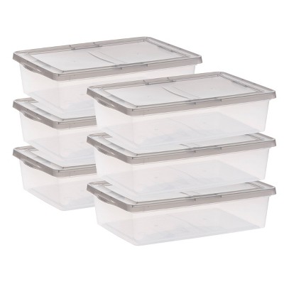 Iris 6.5qt 5pk Weatherpro Plastic Storage Bin with Lid