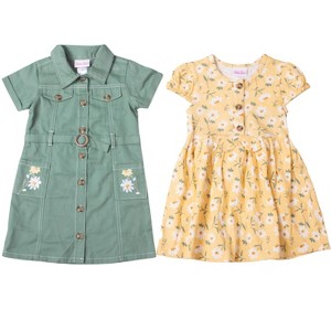 Little Lass Toddler Girls 2 Pack Cotton Dresses - 1 of 1