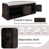 Lyngins Storage Bench with 4 Doors and Adjustable Shelves,Shoe Bench with Removable Cushion,Entryway Bench for Living Room,Bedroom - 4 of 4