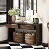 55" Long Console Table with 2 Drawer, Wooden Entryway Table with Open Shelf, Accent Sofa Table, Hallway Foyer Table for Living Room Entryway - 2 of 4