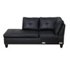 DOMETOUR Modern Black Faux Leather 3 Piece Sofa Set - Sleek & Durable Living Room Furniture - 4 of 4