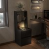 FONTOI Nightstand with Charging Station, Smart Nightstand with Bookshelf, Bedside Tables with Storage Cabinet for Bedroom, Black, 15.74"*41.14"*15.74" - 4 of 4