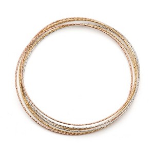 Giorgio Di Vicenza 14K Gold Over Sterling Silver Diamond Cut Bangles - 1 of 2